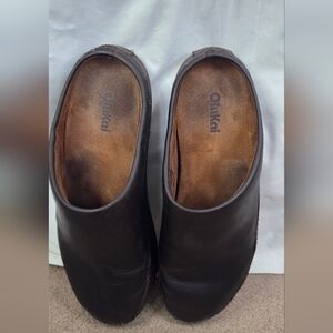 OLUKAI Kakaha Ku'u Men's 10M Shoes Leather Dark Java Brown Slip On Loafers Comfy